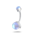 Piercing ombelico goccia d'oceano opaco azzurro in argento - NovaNavel