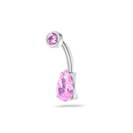 Piercing ombelico goccia infinita rosa in argento - NovaNavel