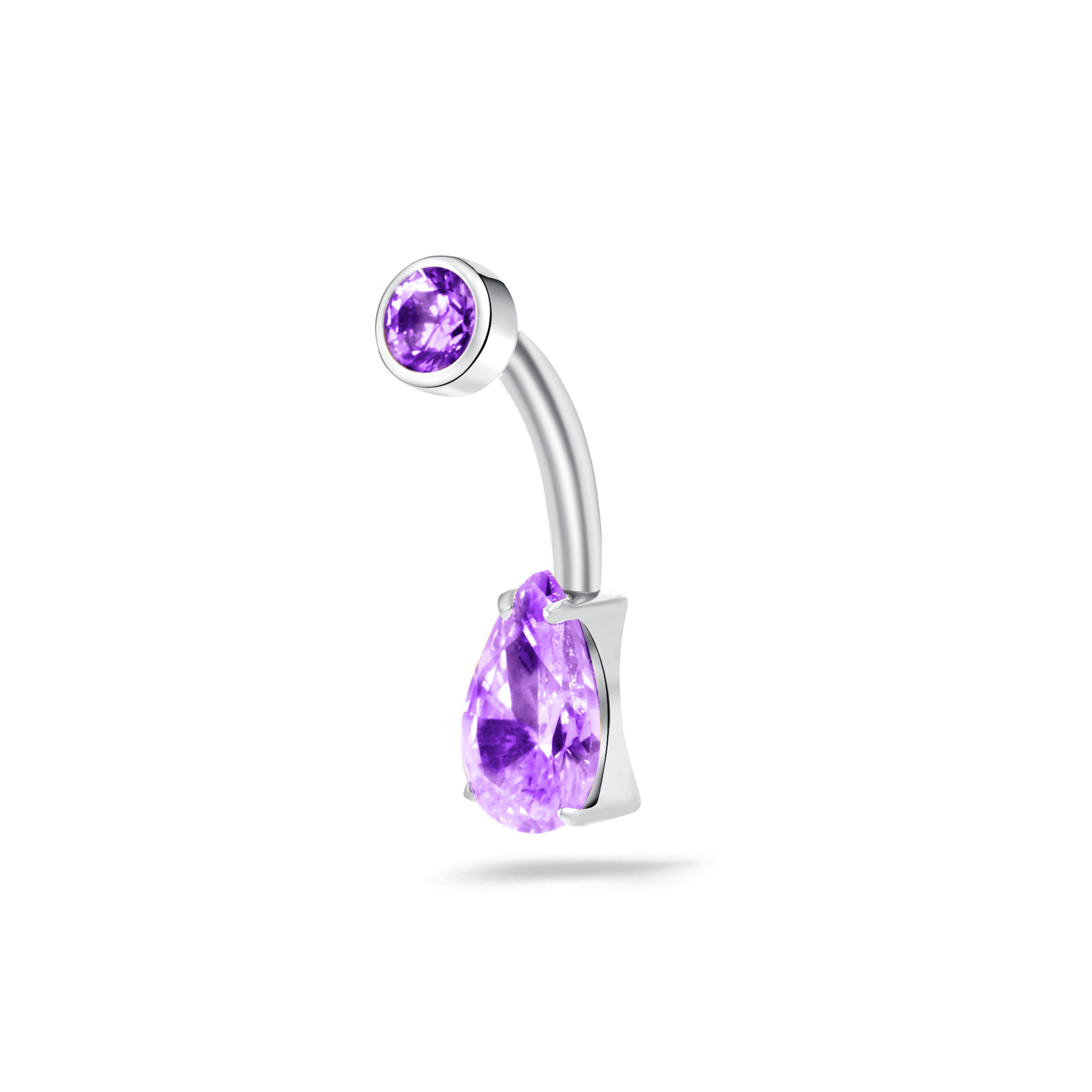 Piercing ombelico goccia infinita viola in argento - NovaNavel