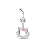 Piercing ombelico hello kitty in argento - NovaNavel