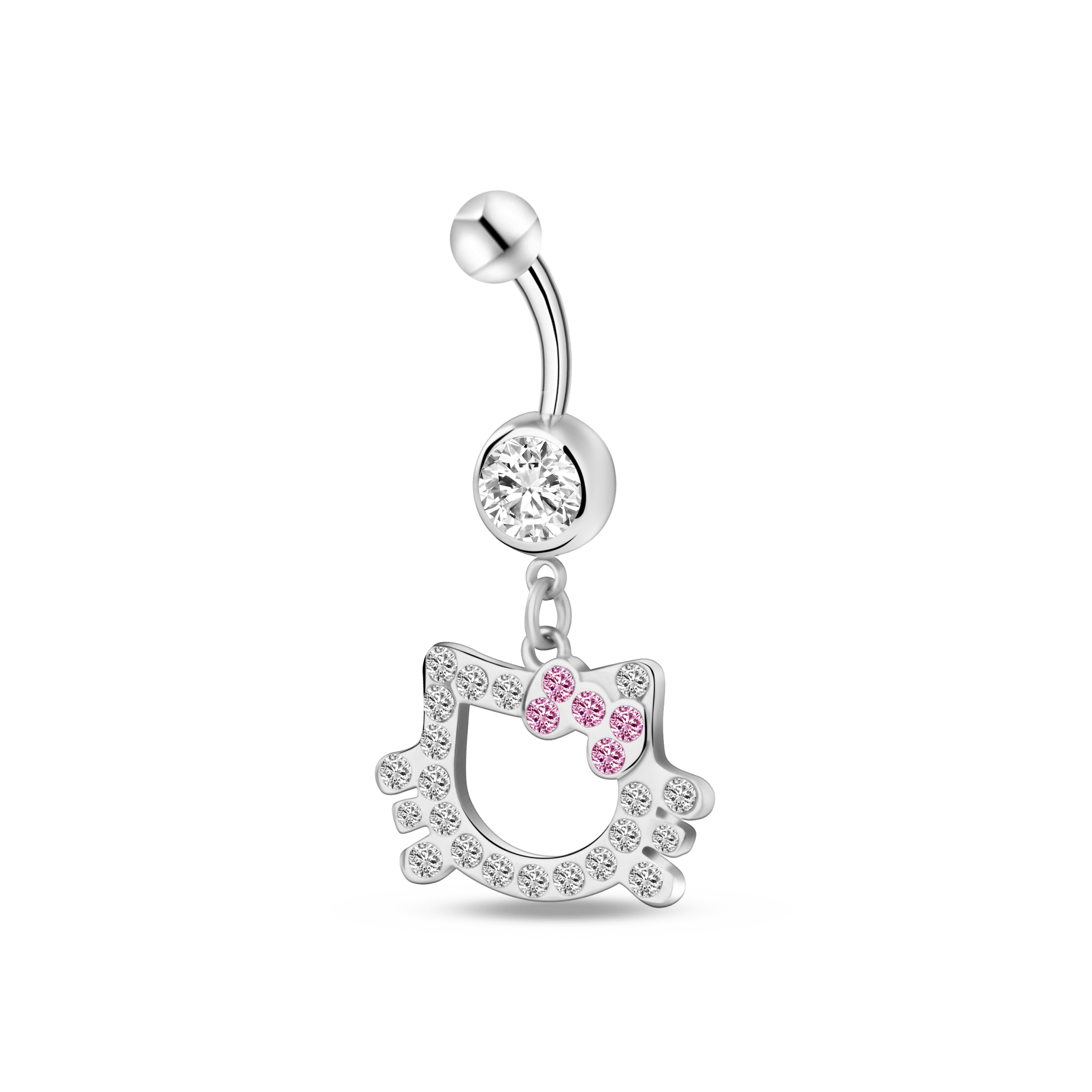 Piercing ombelico hello kitty in argento - NovaNavel