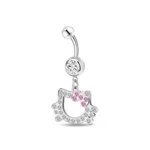 Piercing ombelico hello kitty in argento - NovaNavel