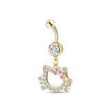 Piercing ombelico hello kitty in oro - NovaNavel