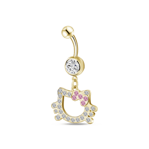 Piercing ombelico hello kitty in oro - NovaNavel
