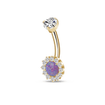 Piercing ombelico in oro con cristallo viola - NovaNavel