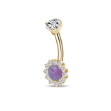 Piercing ombelico in oro con cristallo viola - NovaNavel
