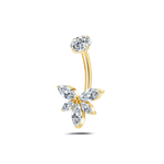 Piercing ombelico loto bianco in oro - NovaNavel
