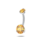 Piercing ombelico luce infinita gialla in argento - NovaNavel