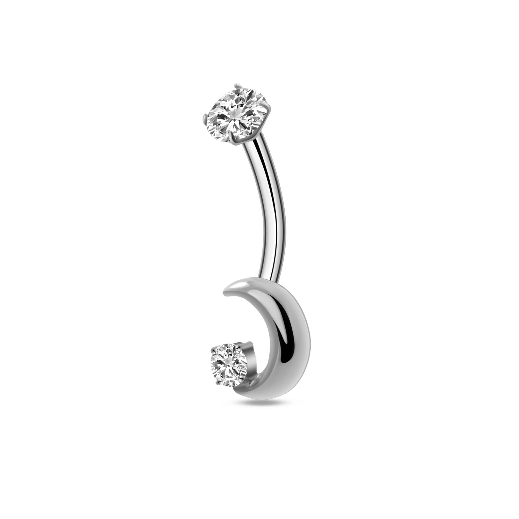 Piercing ombelico luna in argento - NovaNavel