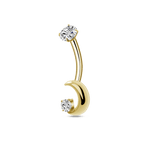 Piercing ombelico luna in oro - NovaNavel