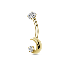 Piercing ombelico luna in oro - NovaNavel