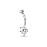 Piercing ombelico mini cuore in argento - NovaNavel