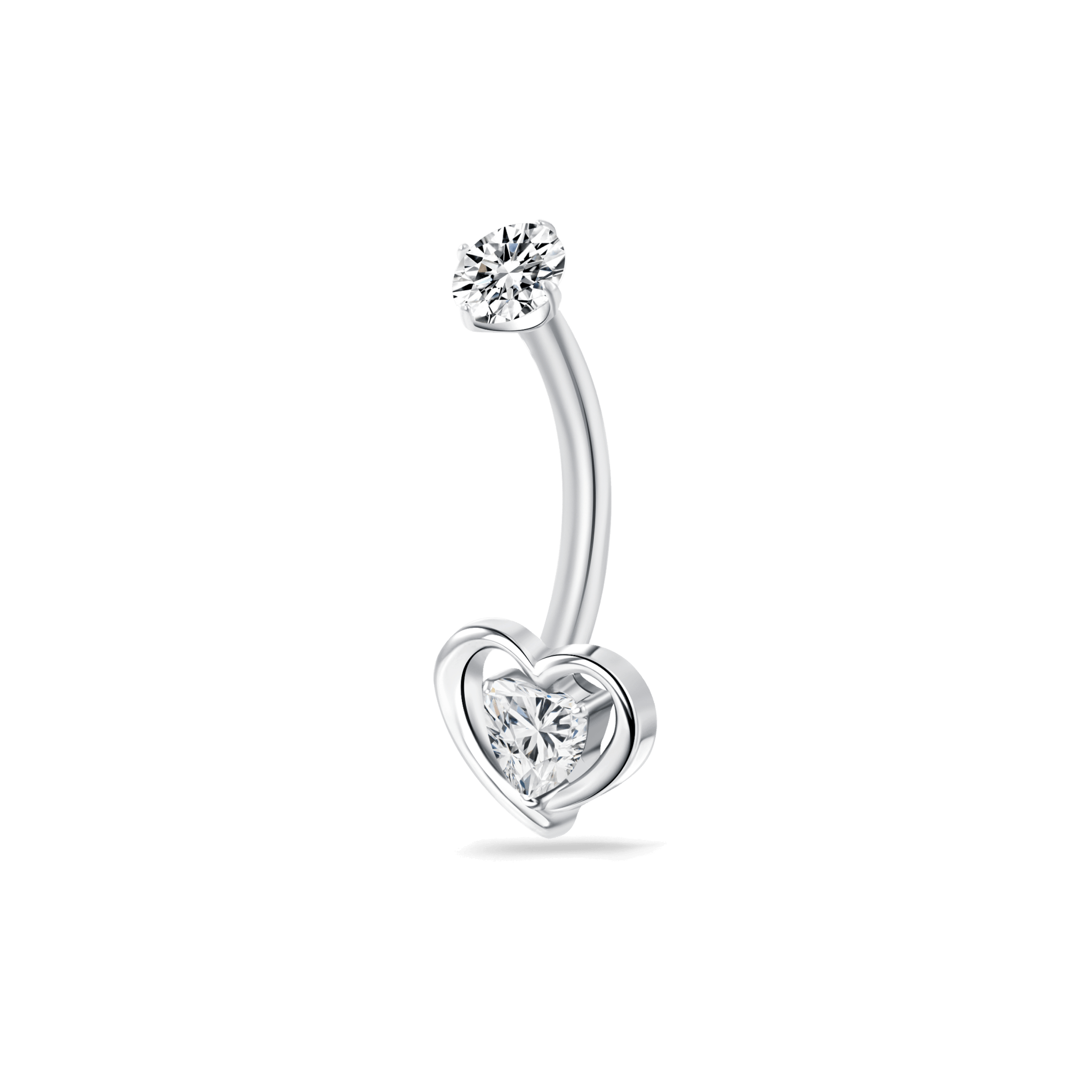 Piercing ombelico mini cuore in argento - NovaNavel