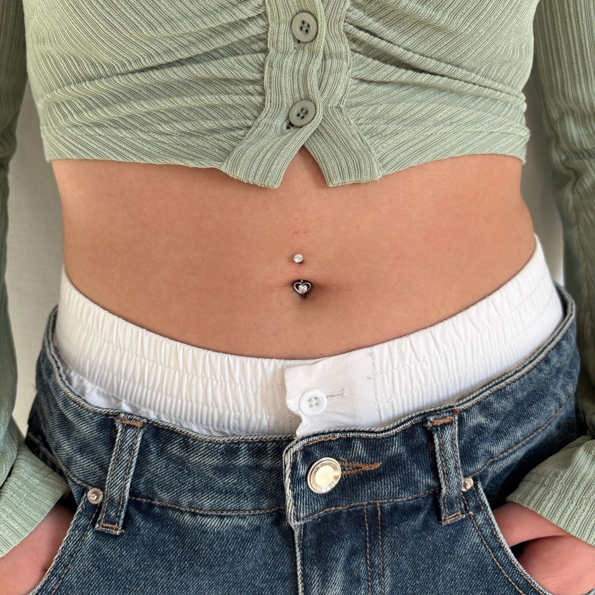Piercing ombelico mini cuore in argento - NovaNavel