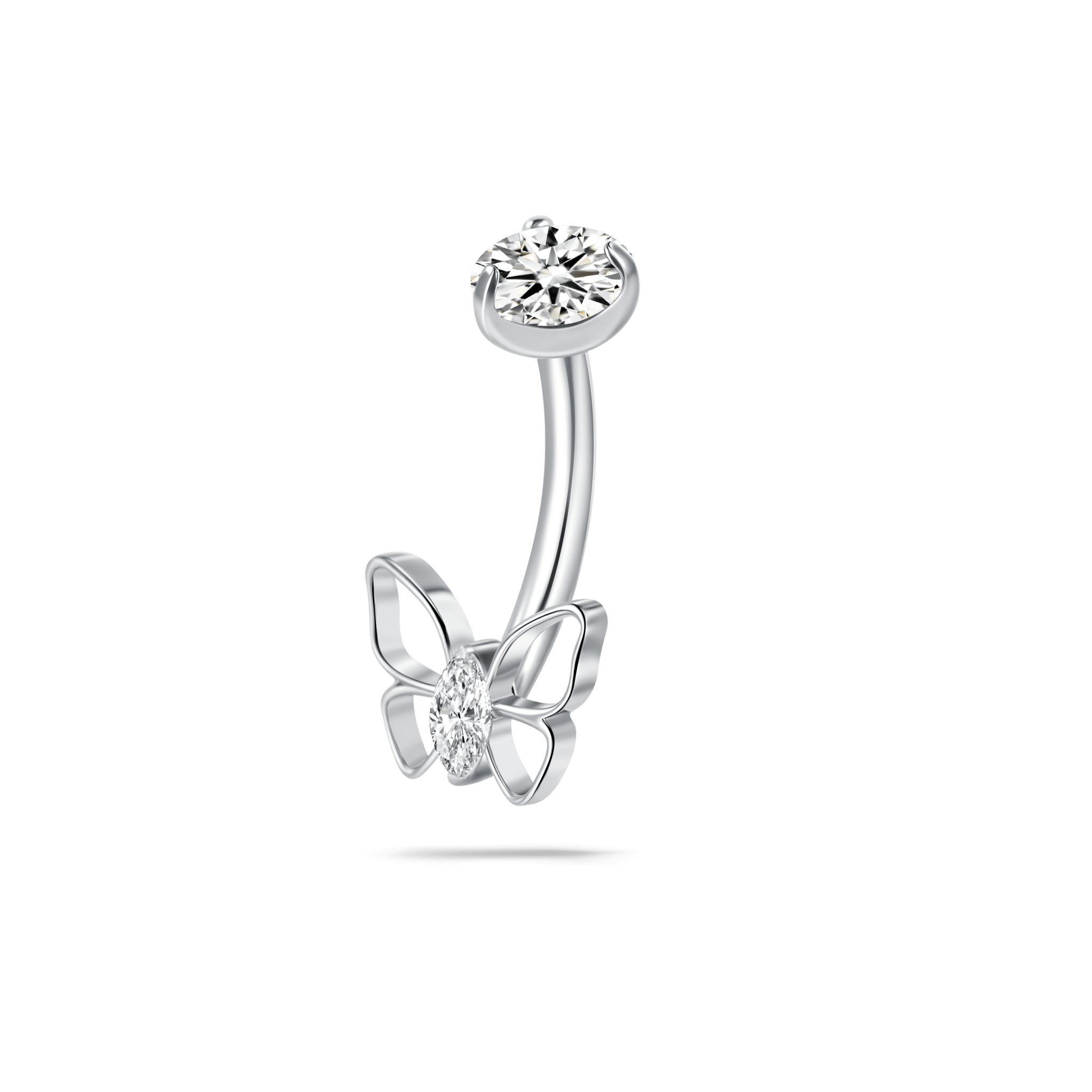 Piercing ombelico mini farfalla classic in argento - NovaNavel