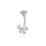 Piercing ombelico mini farfalla modern in argento - NovaNavel