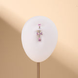 Piercing ombelico mini fiocco rosa e bianco in argento - NovaNavel®