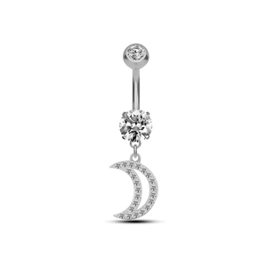 Piercing ombelico piccola luna in argento - NovaNavel