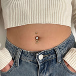 Piercing ombelico piccola luna in oro - NovaNavel