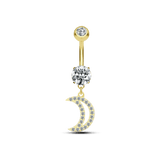 Piercing ombelico piccola luna in oro - NovaNavel