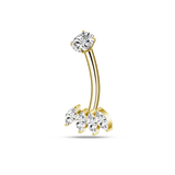 Piercing ombelico quattro petali in oro - NovaNavel