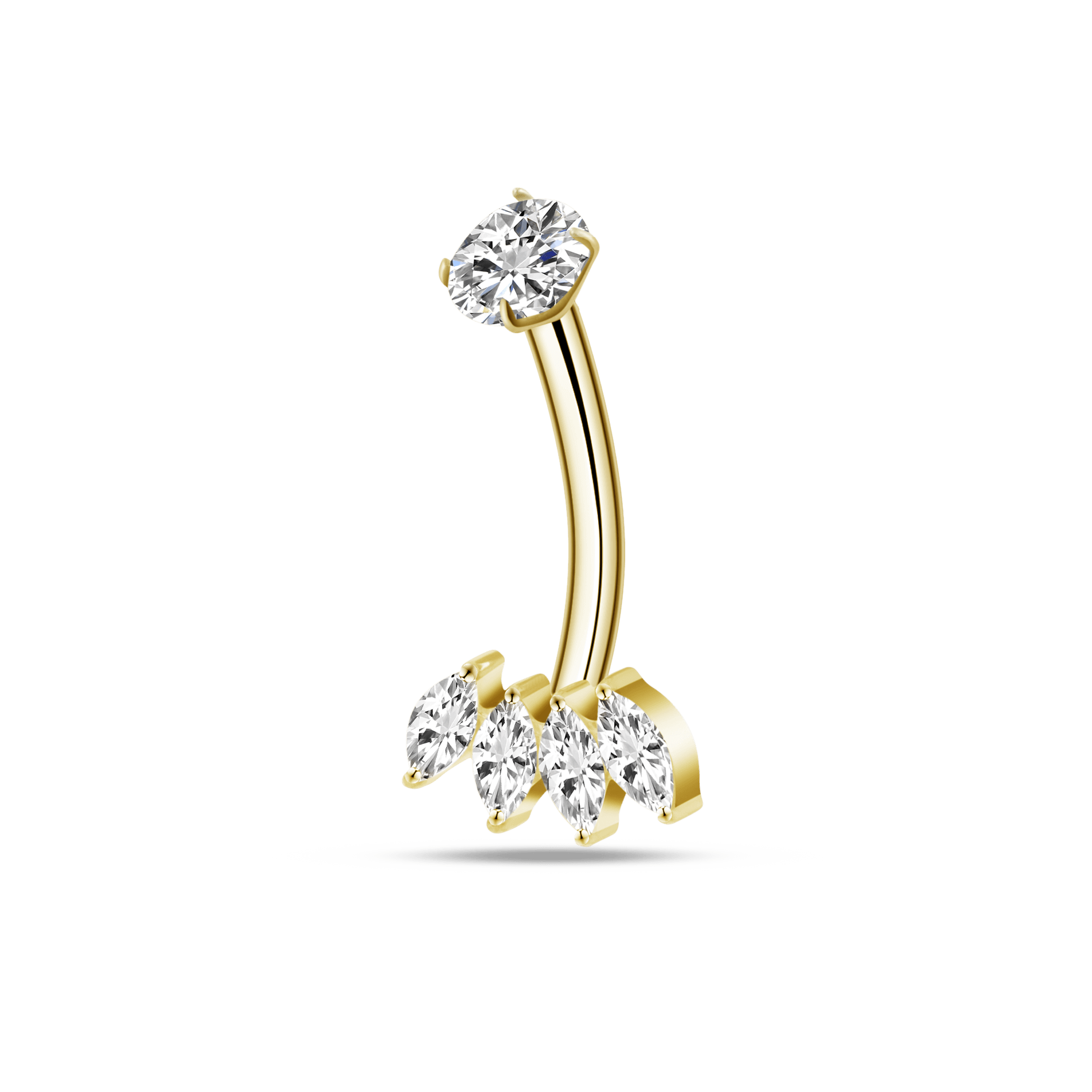 Piercing ombelico quattro petali in oro - NovaNavel