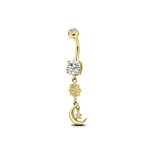 Piercing ombelico sole e luna in oro - NovaNavel