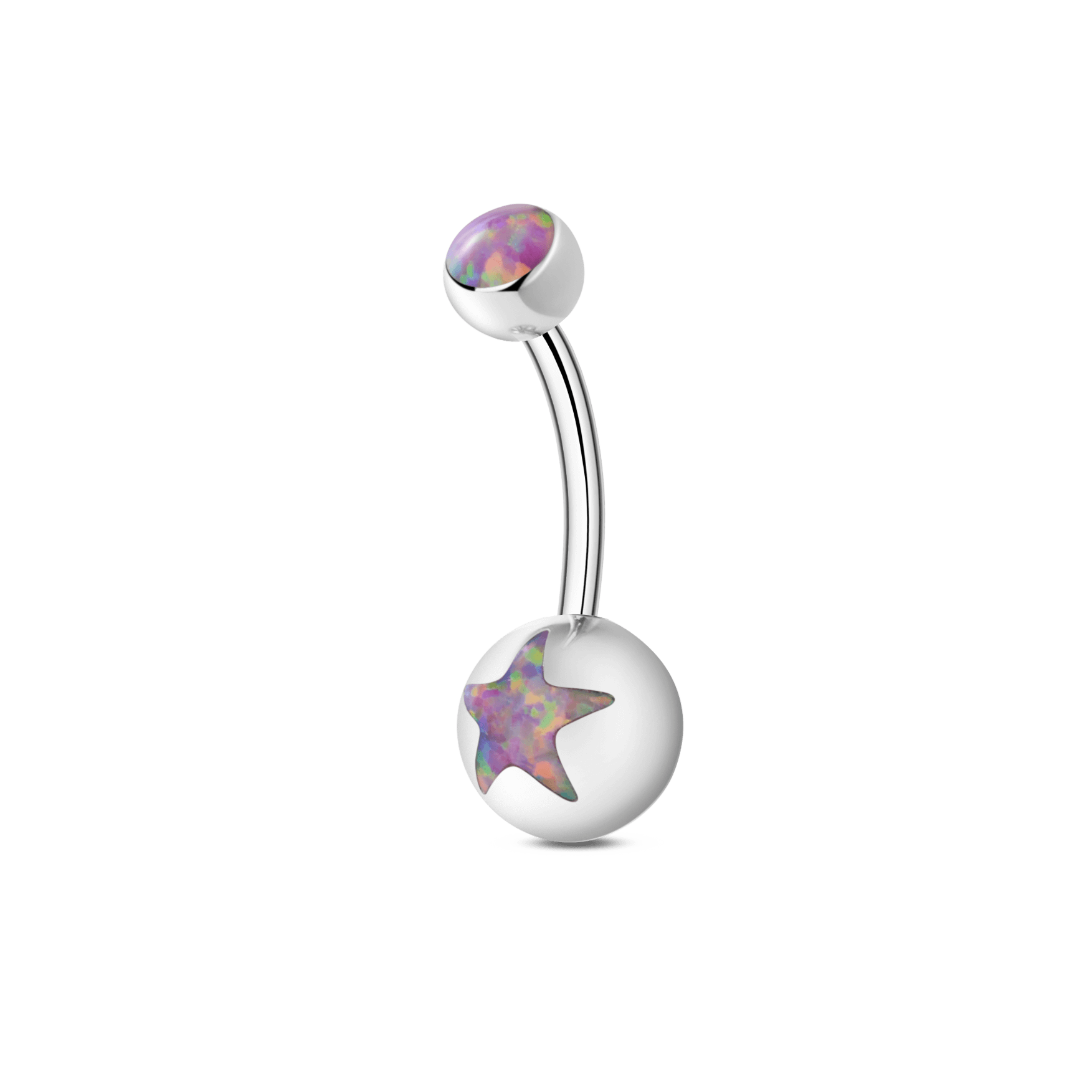 Piercing ombelico star ball viola in argento - NovaNavel