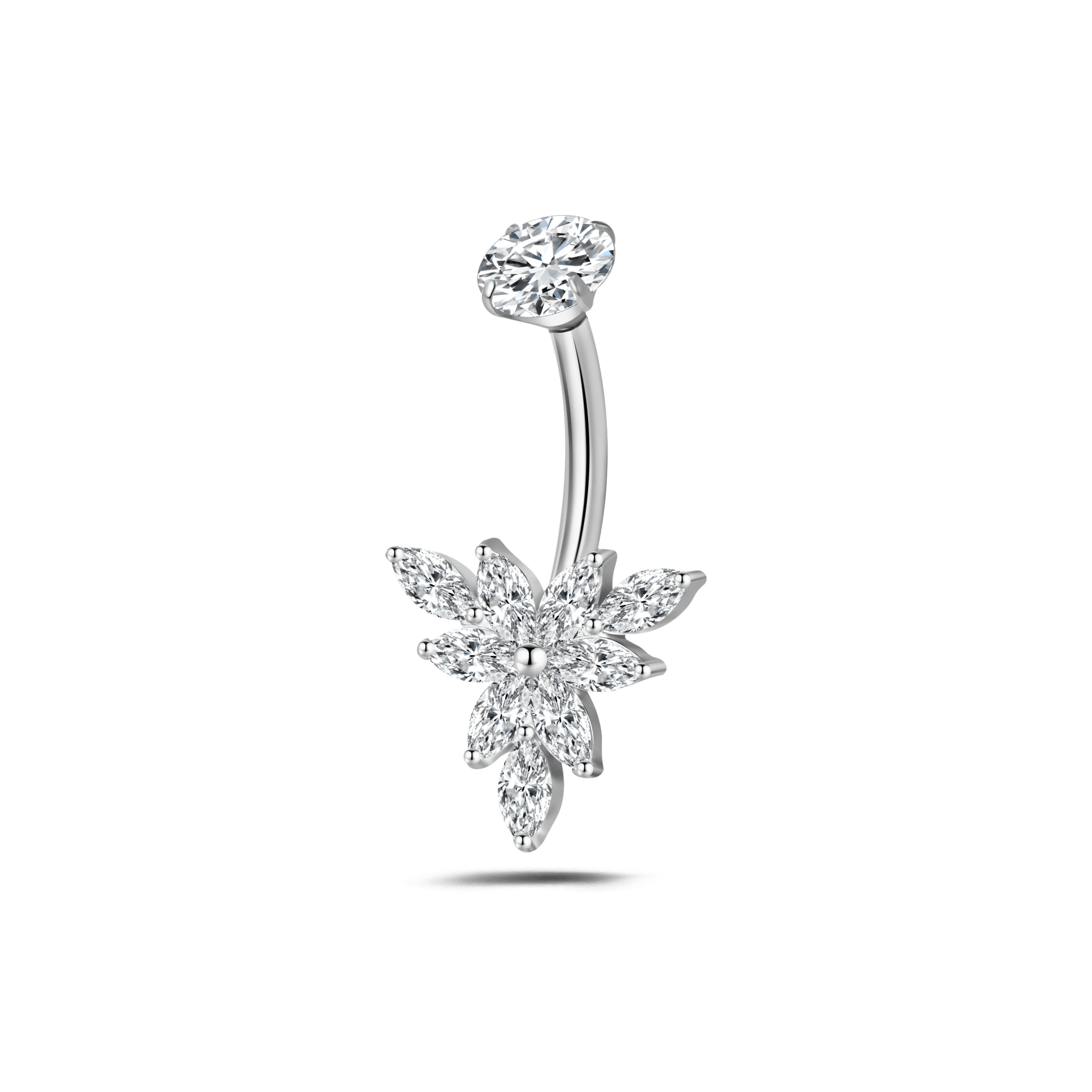 Piercing ombelico stella di ghiaccio in argento - NovaNavel
