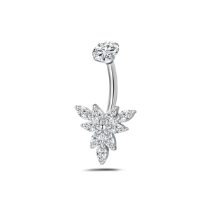 Piercing ombelico stella di ghiaccio in argento - NovaNavel