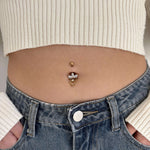 Piercing ombelico taglio marquise con catena in oro - NovaNavel