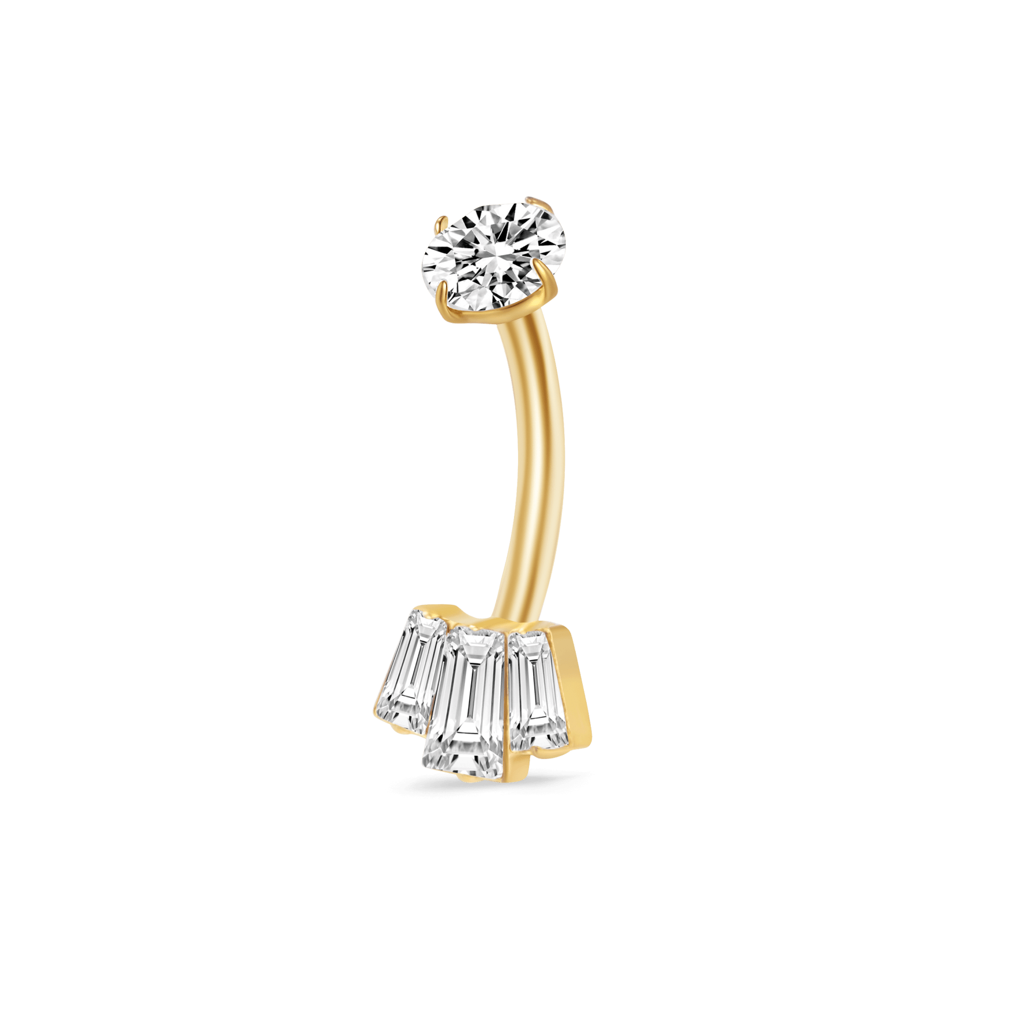 Piercing ombelico tre diamanti in oro - NovaNavel