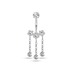 Piercing ombelico tre fiori in argento - NovaNavel