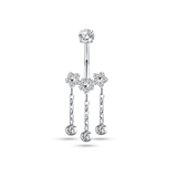 Piercing ombelico tre fiori in argento - NovaNavel