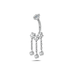 Piercing ombelico tre fiori in argento - NovaNavel®