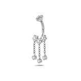 Piercing ombelico tre fiori in argento - NovaNavel®