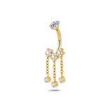Piercing ombelico tre fiori in oro - NovaNavel®