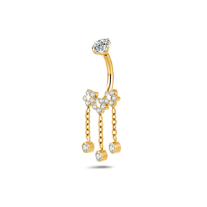 Piercing ombelico tre fiori in oro - NovaNavel®