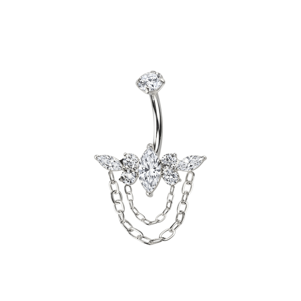 Piercing ombelico venere bianco in argento - NovaNavel®