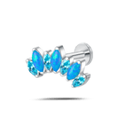 Piercing orecchio corona delux blu opale in argento - NovaNavel