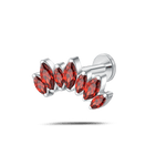 Piercing orecchio corona delux rossa in argento - NovaNavel