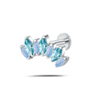 Piercing orecchio corona delux sky blue in argento - NovaNavel