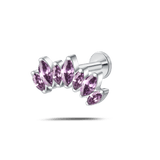 Piercing orecchio corona delux viola in argento - NovaNavel