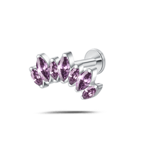 Piercing orecchio corona delux viola in argento - NovaNavel