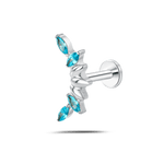 Piercing orecchio corona incanto azzurra in argento - NovaNavel