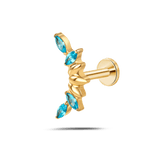 Piercing orecchio corona incanto azzurra in oro - NovaNavel