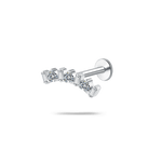 Piercing orecchio cuore cristallino in argento - NovaNavel