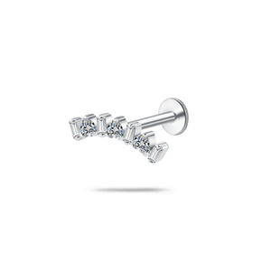 Piercing orecchio cuore cristallino in argento - NovaNavel