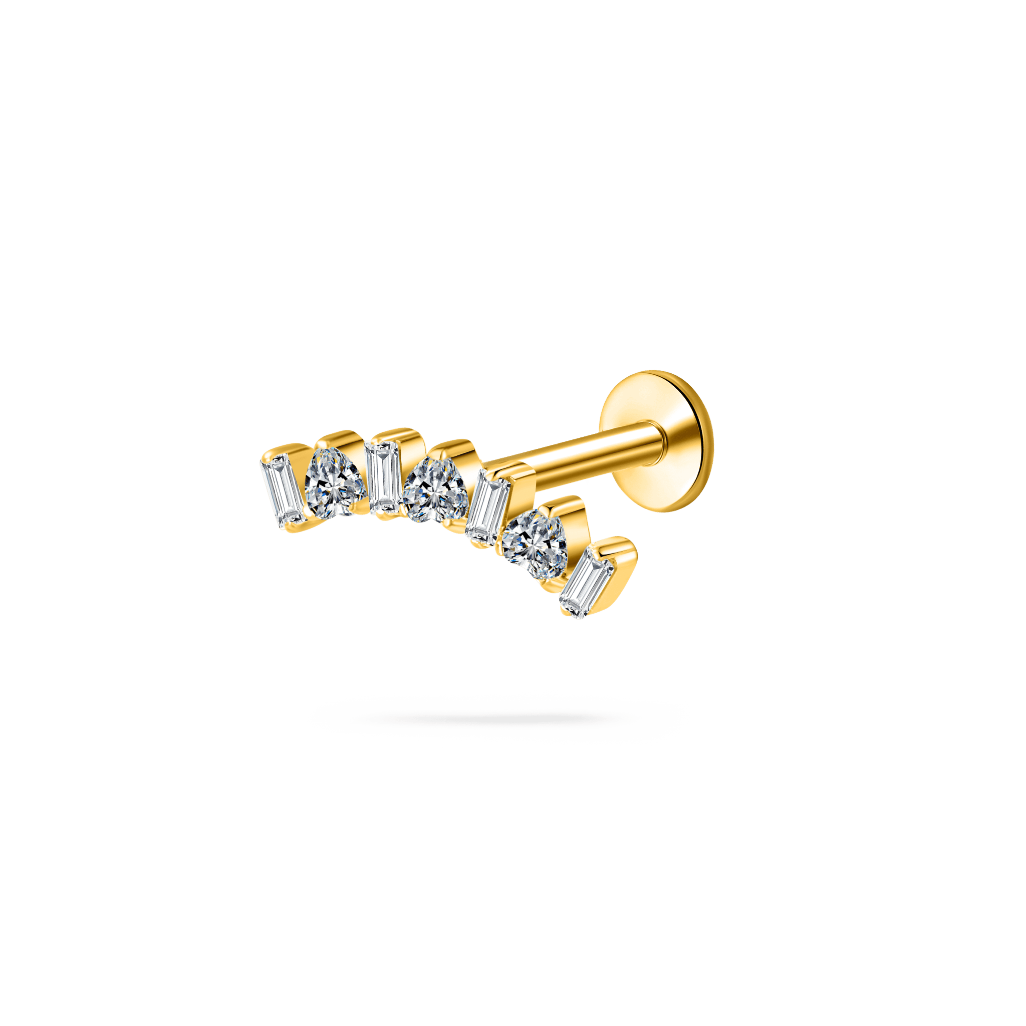 Piercing orecchio cuore cristallino in oro - NovaNavel