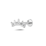 Piercing orecchio eclisse bianco in argento - NovaNavel®